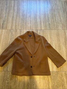 Minnie Rose Camel Brown Relaxed Blazer Jacket
